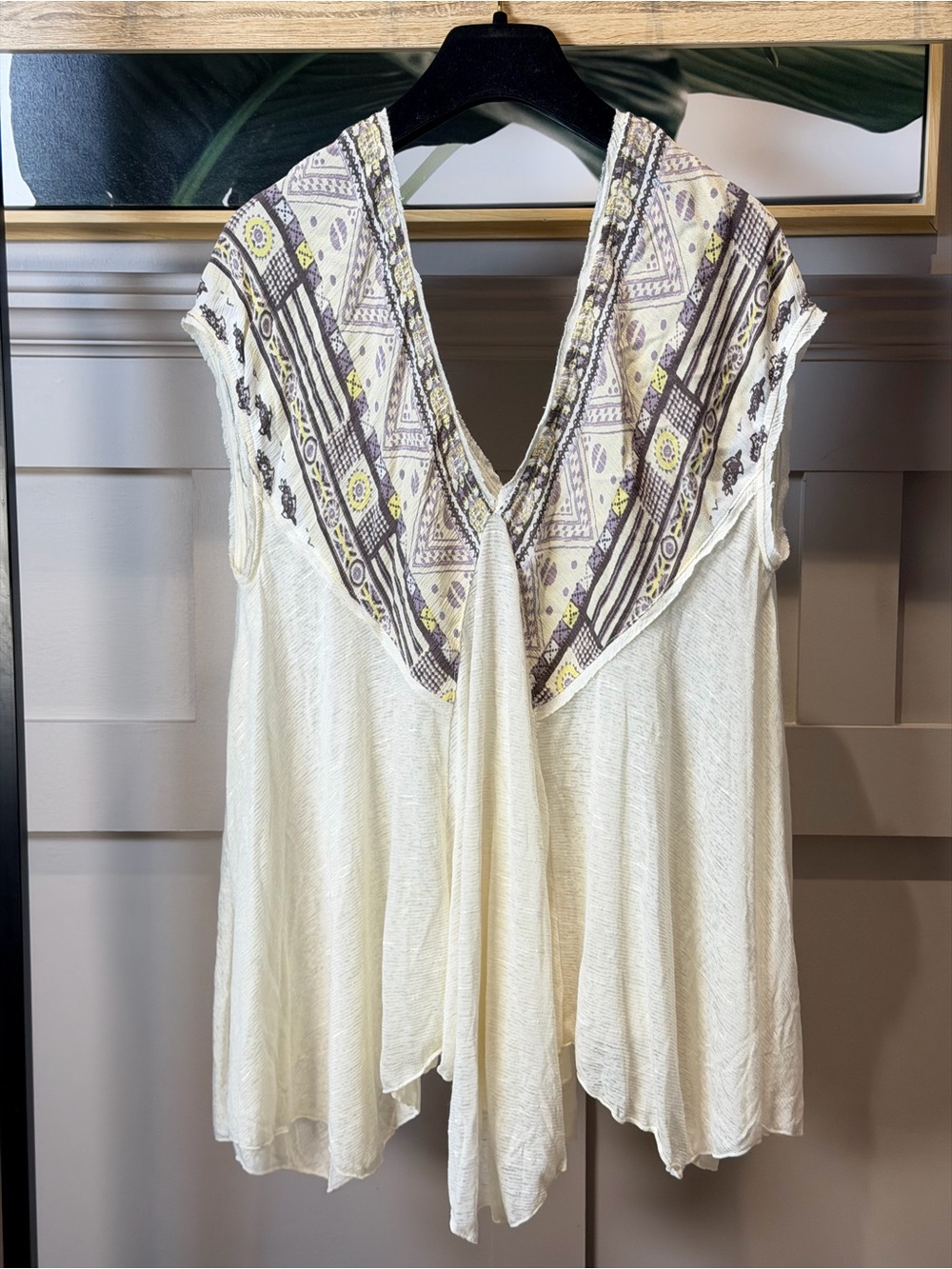 Boho Cream Free People ‘We Are Golden’ Bohemian Blouse womens size xs
